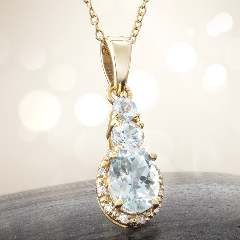 Fire & Ice Aquamarine Necklace